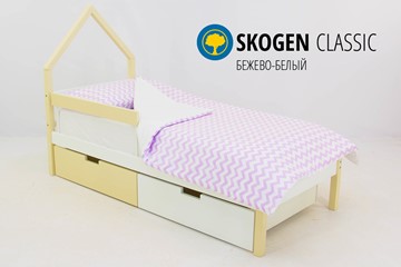 Детская кровать-домик мини Skogen бежево-белый в Пензе