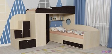 Детская кровать-шкаф Кадет-2, корпус Дуб, фасад Венге в Пензе