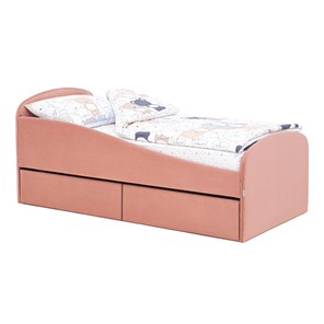 Мягкая кровать с ящиками Letmo 190х80 пудровый (велюр) в Пензе