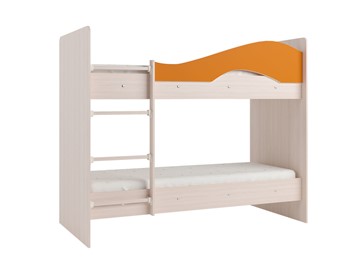Детская 2-этажная кровать ТМК Мая на щитах, корпус Млечный дуб, фасад Оранжевый в Пензе