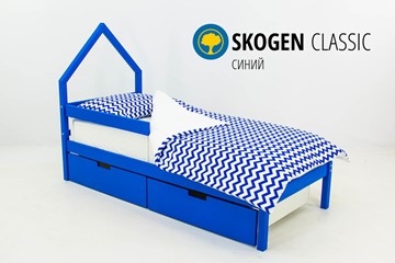 Кровать-домик детская мини Skogen синия в Пензе