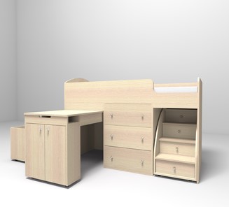 Детская кровать-шкаф Малыш 1600, корпус Дуб, фасад Дуб в Пензе