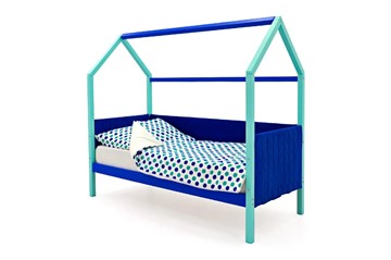 Кровать-домик в детскую Svogen, мятный-синий мягкая в Пензе