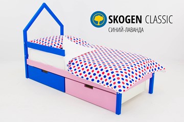 Детская кровать-домик мини Skogen синий-лаванда в Пензе