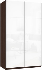Шкаф-купе 2-х дверный Прайм (Белое стекло/Белое стекло) 1200x570x2300, венге в Пензе