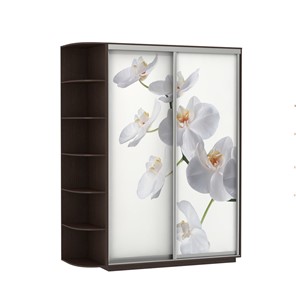 Шкаф 2-х дверный Экспресс 1900x600x2200, со стеллажом, Орхидея белая/венге в Пензе