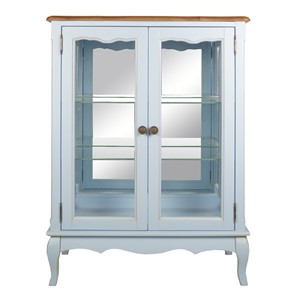 Шкаф со стеклянными дверцами Leontina для посуды (ST9318B) Голубой в Пензе