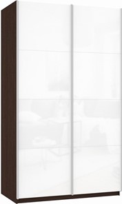 Шкаф 2-дверный Прайм (Белое стекло/Белое стекло) 1600x570x2300, венге в Пензе