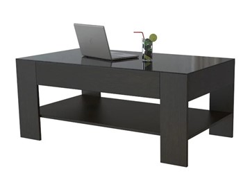 Журнальный стол Мебелик BeautyStyle-26 (венге-стекло черное) в Пензе