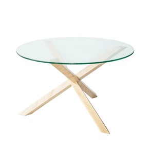 Стеклянный столик Оникс-3, Натуральный массив/Прозрачное стекло в Пензе