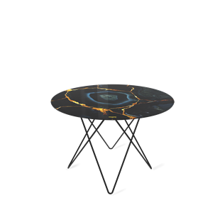 Стол круглый SHT-TU37 / SHT-TT32 60 стекло/МДФ (титановый кварц/черный муар) в Пензе