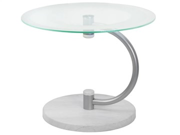 Стеклянный столик Мебелик Дуэт 13Н (металлик-дуб дымчатый-прозр) в Пензе