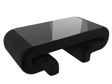 Стеклянный столик Волна, черный (велюр) в Пензе