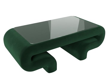 Стеклянный столик Волна, зеленый (велюр) в Пензе