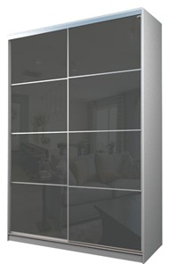 Шкаф 2-х дверный MAX МШ-23-6-16-22, Профиль Серебро/Цвет Белый/Oracal Темно-серый в Пензе