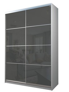 Шкаф 2-х дверный MAX МШ-25-6-18-22, Профиль Серебро/Цвет Белый/Oracal Темно-серый в Пензе