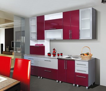 Кухонный гарнитур Мыло 224 2600, цвет Бордо металлик/Серебристый металлик в Пензе