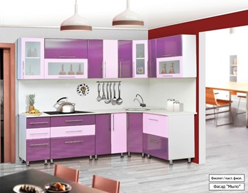 Модульная кухня Мыло 224 2600х1600, цвет Фиолет/Пастель фиолет в Пензе
