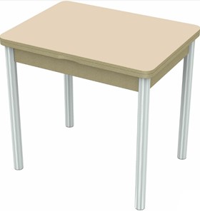 Раздвижной стол Бари хром №6 (стекло молочное/дуб выбеленный) в Пензе