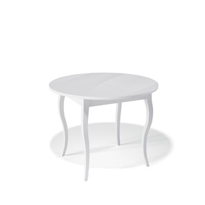 Круглый стол на кухню Kenner 1000С (Белый/Стекло белое глянец) в Пензе