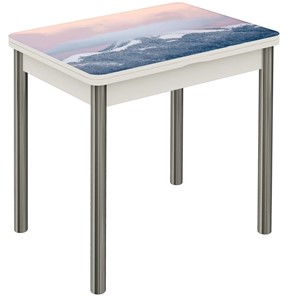 Раздвижной стол Бари хром №6 (Exclusive h181/белый) в Пензе