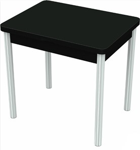 Раздвижной стол Бари хром №6 (стекло черное/черный) в Пензе