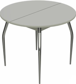 Круглый стол Ривьера исп. круг хром №5 (стекло белое/белый) в Пензе