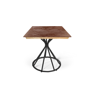 Керамический кухонный стол SHT-TU4-1/ТT8 60/60 (черный муар/прозрачный лак/коричневая сепия) в Пензе