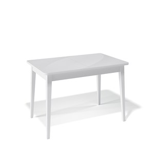 Кухонный стол раздвижной Kenner 1100M (Белый/Стекло белое сатин) в Пензе
