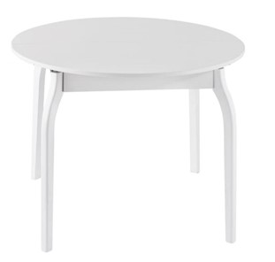 Круглый стол на кухню ПГ-К ЛДСП, белый ЛДСП/45 гнутые массив белый в Пензе
