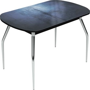 Кухонный раскладной стол Ривьера исп.2 хром №5 (Exclusive h149/черный) в Пензе