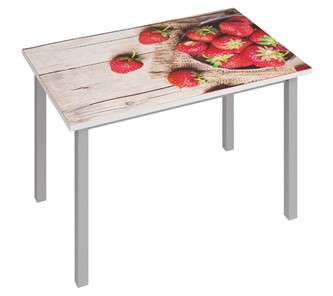 Стеклянный кухонный стол Фристайл-3, Клубника в Пензе