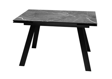 Стол обеденный раздвижной DikLine DKL140 Керамика Черный мрамор/опоры черные (2 уп.) в Пензе