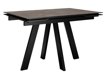 Кухонный стол раздвижной DikLine DM120 Хромикс бронза / опоры черные в Пензе