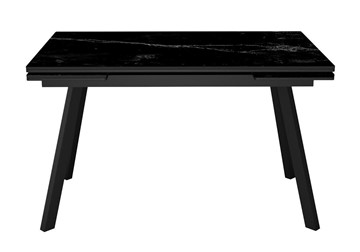 Стол раздвижной DikLine SKA125 Керамика Черный мрамор/подстолье черное/опоры черные (2 уп.) в Пензе