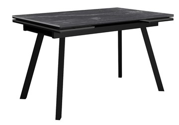 Раздвижной стол DikLine SKA125 Керамика Серый мрамор/подстолье черное/опоры черные (2 уп.) в Пензе