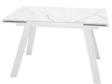 Раскладной стол DikLine SKM140 Керамика Белый мрамор/подстолье белое/опоры белые (2 уп.) в Пензе