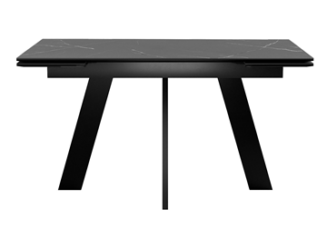 Стол обеденный раздвижной DikLine SKM140 Керамика Черный мрамор/подстолье черное/опоры черные (2 уп.) в Пензе