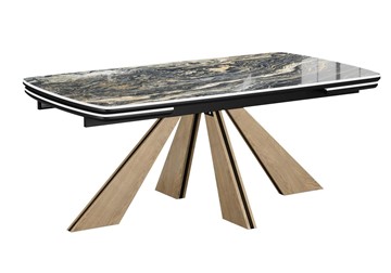 Стол обеденный раздвижной DikLine SKP180 Керамика Amadeus/подстолье черное/опоры дуб монтана (2 уп.) в Пензе