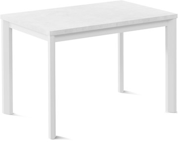 Кухонный раздвижной стол Кубика Нагано-1L (ноги металлические белые, белый цемент) в Пензе