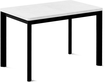 Кухонный раздвижной стол Кубика Токио-1L (ноги металлические черные, белый цемент) в Пензе