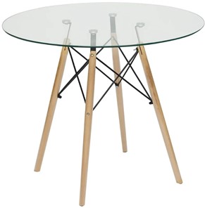 Кухонный обеденный стол CINDY GLASS (mod.80GLASS) металл/стекло, D80х75см, прозрачный арт.13068 в Пензе