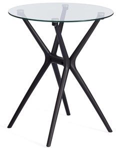 Стеклянный обеденный стол PARNAVAZ (mod. 29) пластик/стекло, 60х60х70,5 прозрачный/черный арт.19698 в Пензе