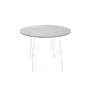 Обеденный круглый стол SHT-TU10 / SHT-TT 90 ЛДСП (бетон чикаго светло-серый/белый) в Пензе