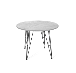 Круглый стол на кухню SHT-TU10 / SHT-TT 90 ЛДСП (бетон чикаго светло-серый/черный) в Пензе