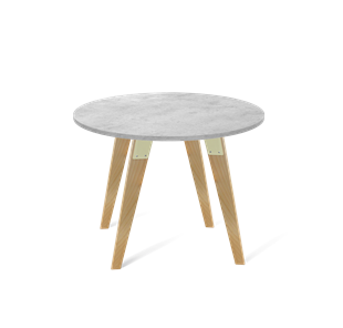Круглый стол на кухню SHT-TU16 / SHT-TT 90 ЛДСП (бетон чикаго светло-серый/прозрачный лак) в Пензе