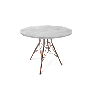 Стол кухонный круглый SHT-TU2-1 / SHT-TT 90 ЛДСП (бетон чикаго светло-серый/медный металлик) в Пензе