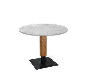 Мини-стол на кухню SHT-TU22 / SHT-TT 90 ЛДСП (бетон чикаго светло-серый/дуб брашированный корич/черный муар) в Пензе