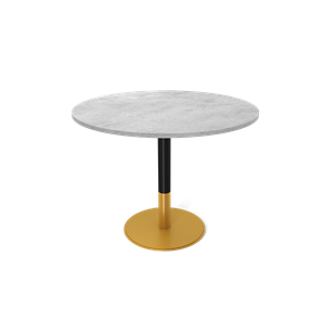Круглый кухонный стол SHT-TU43 / SHT-TT 90 ЛДСП (бетон чикаго светло-серый/черный муар/золото) в Пензе