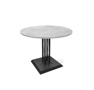 Кухонный круглый стол SHT-TU6-BS2 / SHT-TT 90 ЛДСП (бетон чикаго светло-серый/черный) в Пензе